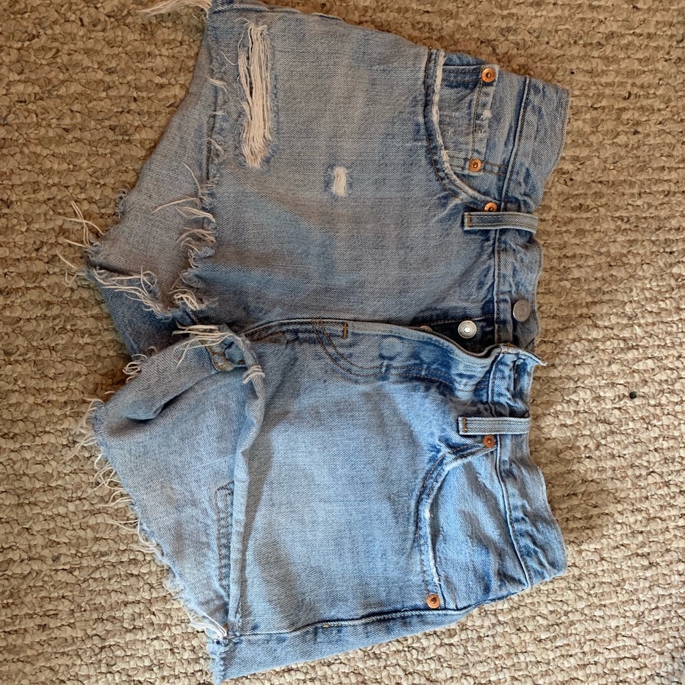 Denim cut off shorts